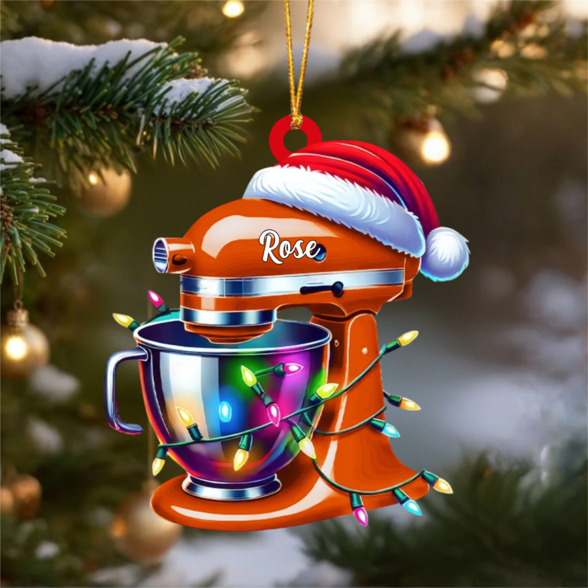 Personalize Custom Name Baker Christmas Ornament, Santa Christmas Gift