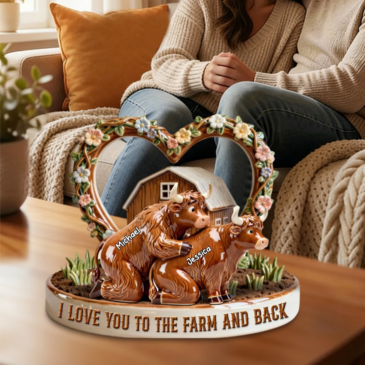 Personalized Cow Couple Farm Acrylic Plaque – Gifts For Couple