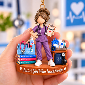 Personalized "Just A Girl Who Loves Nursing" Acrylic Ornament – Custom Name Keepsake Gift For Nurses