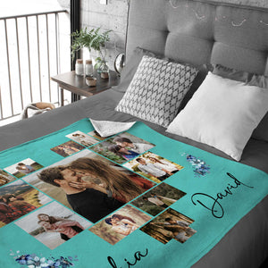 Custom Photo Blanket For Couples – Personalized Gift For Husband, Wife & Anniversary