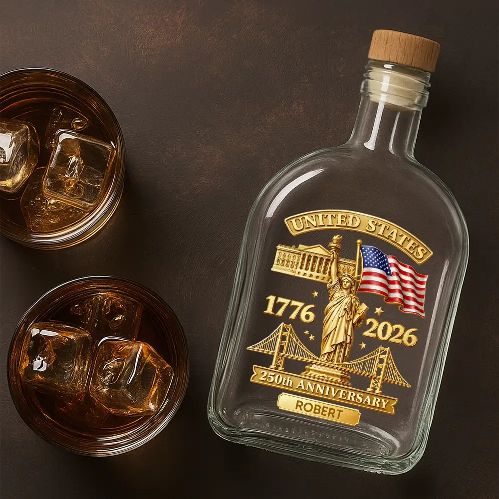 Personalized 250th Anniversary Whiskey Bottle – Patriotic Gift