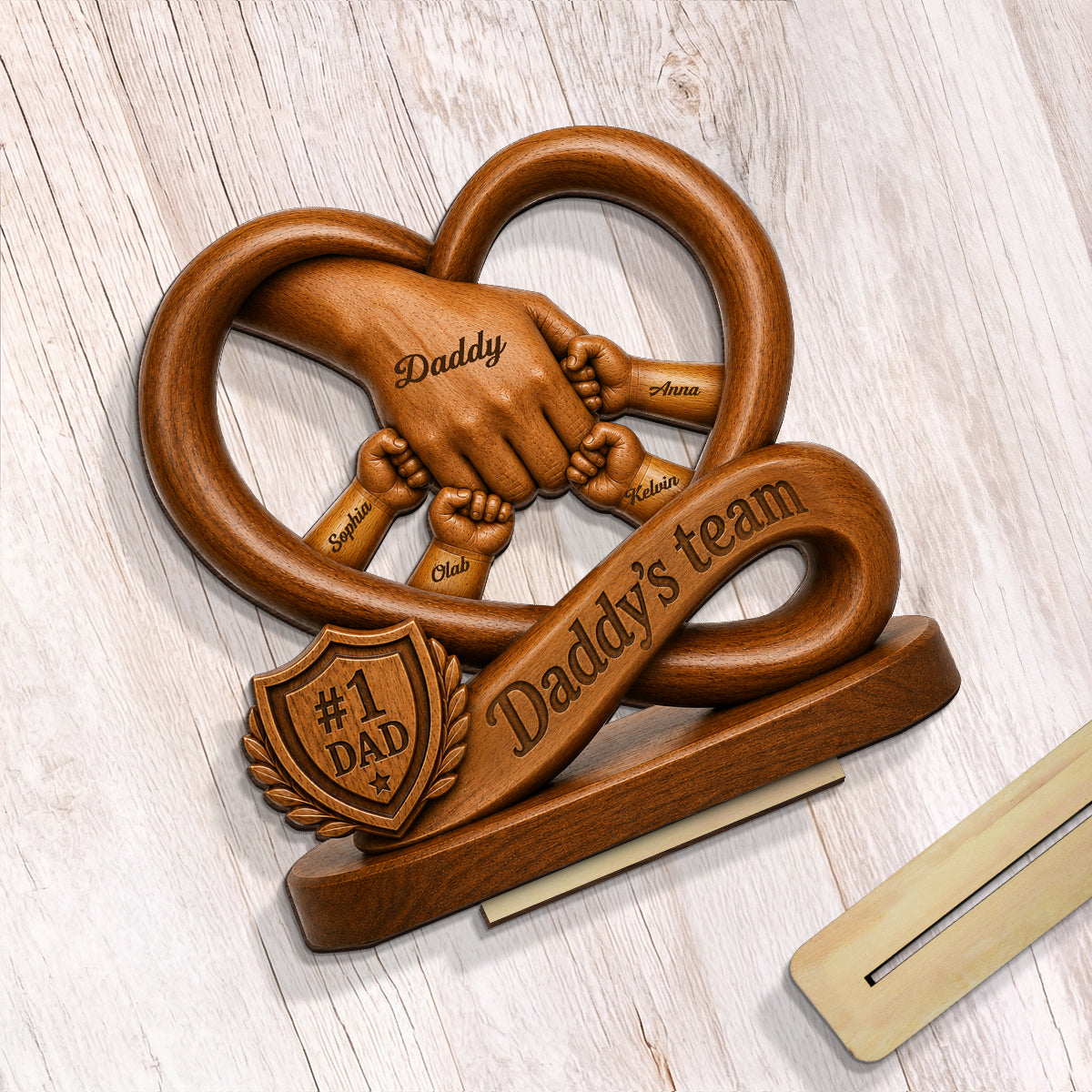 Personalized "Daddy's Dream Team" Wooden Plaque – Father's Day Gift For Dad & Husband