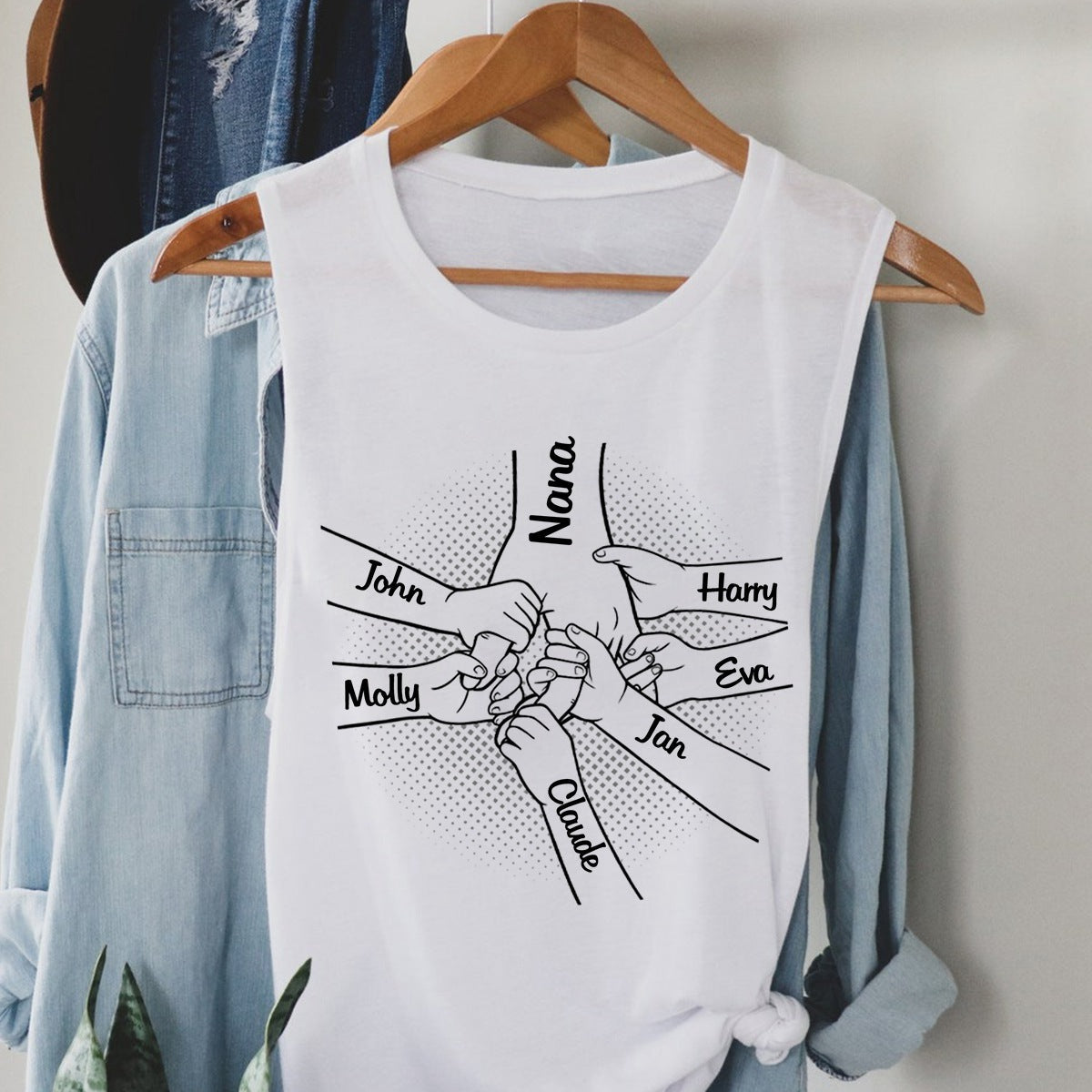 Hand in Hand I Will Always Protect You Family Personalized Tank Top