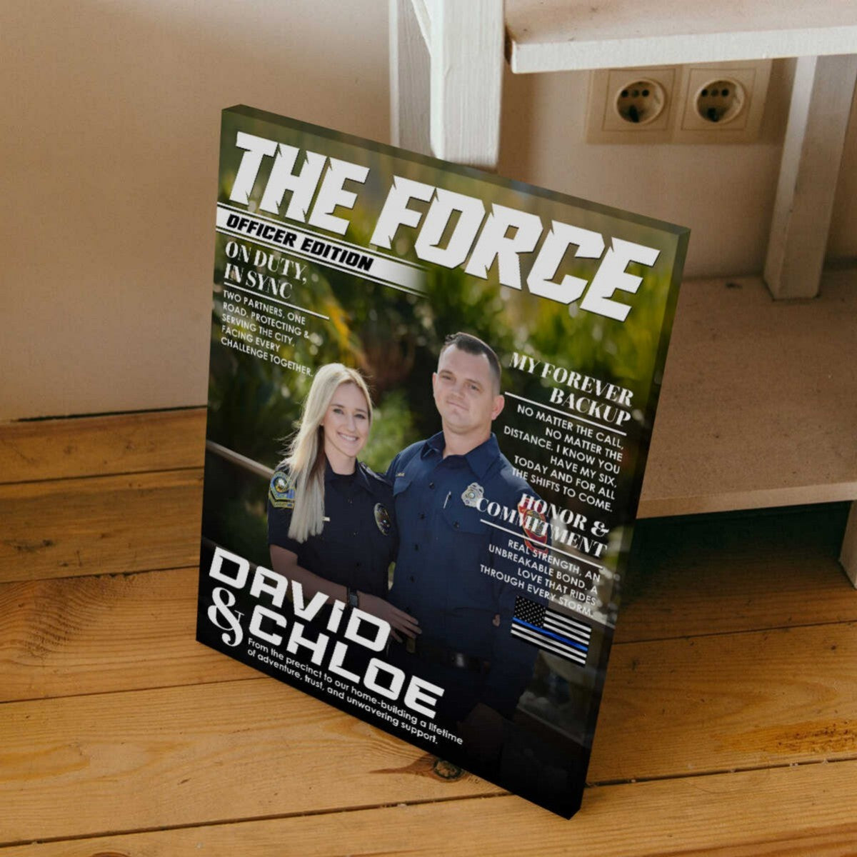 Custom Police Couple Magazine Cover, Law Enforcement Gifts for Couples, Police Anniversary Gift