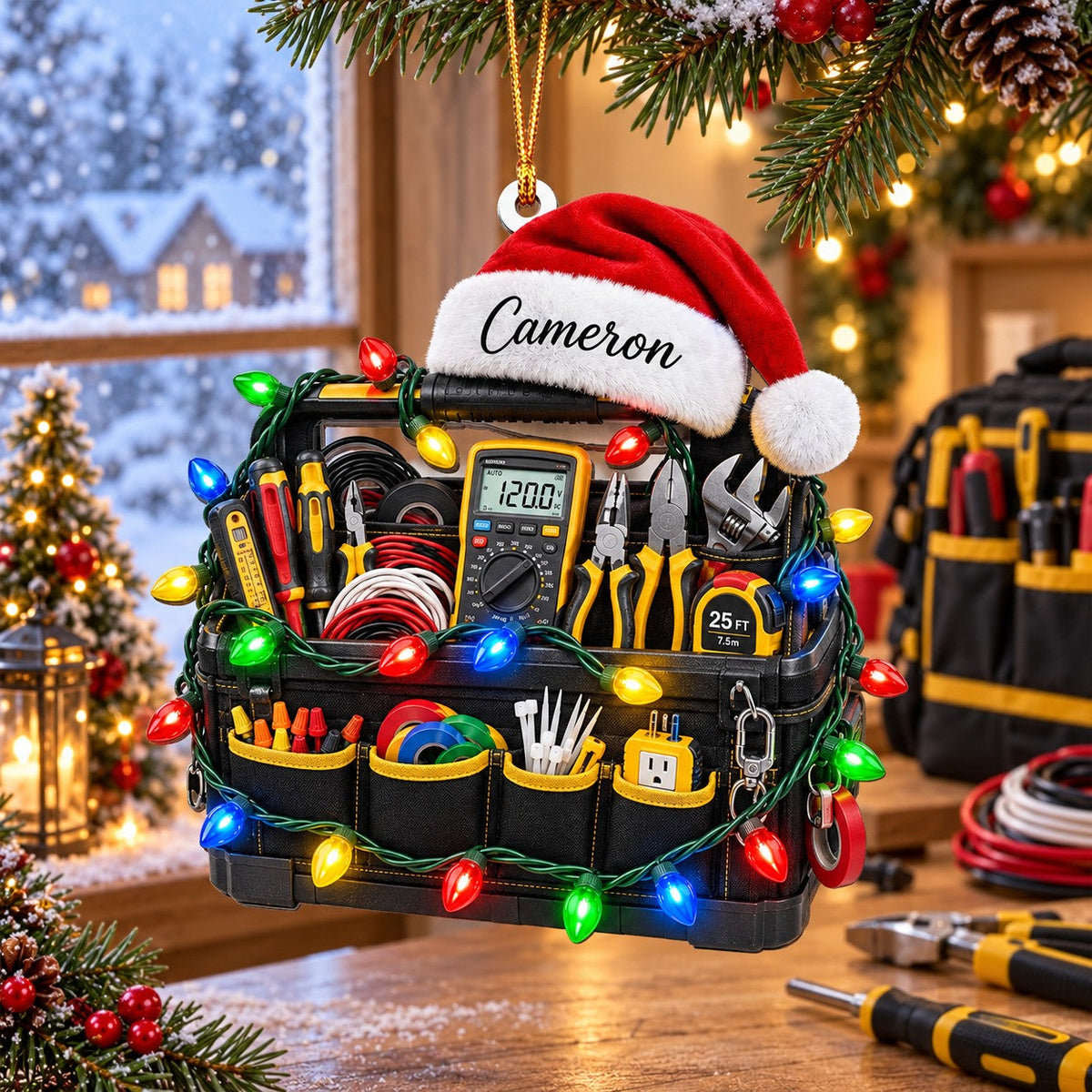 Personalized Electrician Tool Bag Christmas Ornament – Electrician Gift