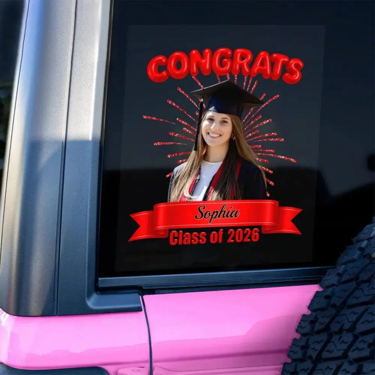 Proud Graduate? Show Them Off – Personalized  Custom Photo Car Decal for Class of 2026