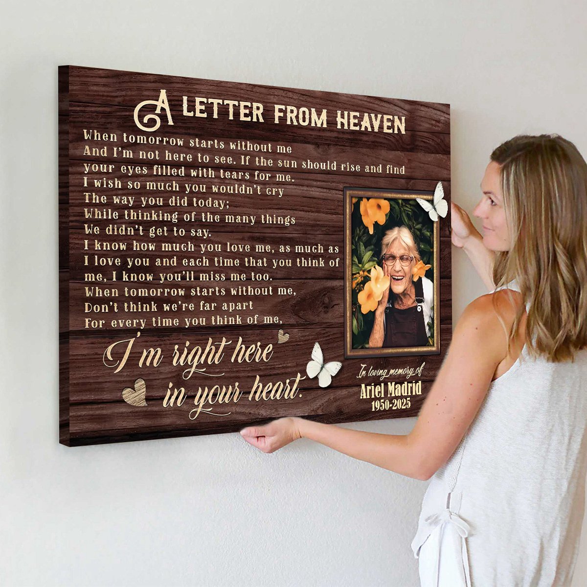 Personalized Canvas Prints, Custom Photo And Name, Memorial Gift, Sympathy Gifts, Remembrance Gifts, Remembrance Gifts