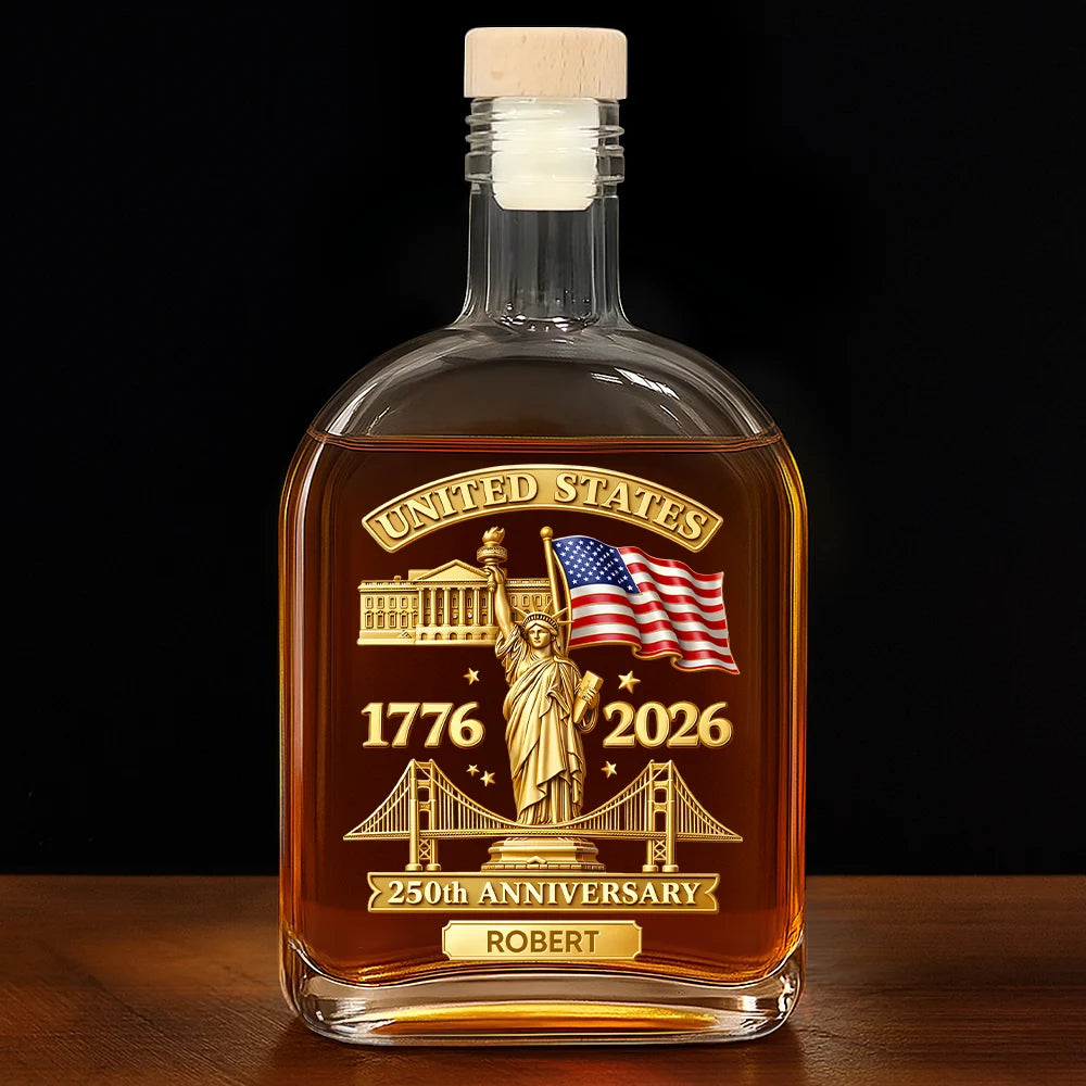 Personalized 250th Anniversary Whiskey Bottle – Patriotic Gift