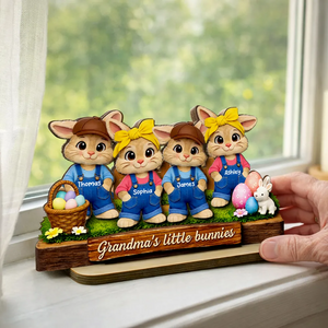 Grandma's Little Bunnies - Personalized Wooden Plaque - Easter Gift for Grandma