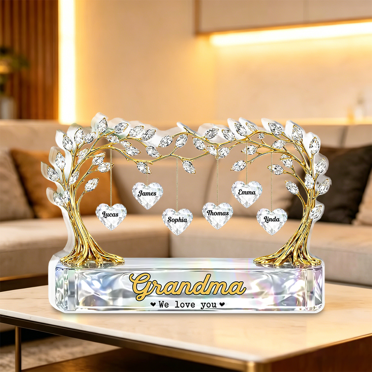 Personalized Custom Acrylic Plaque – "We Love You" Heartfelt Gift for Home Decor
