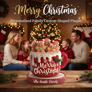 "Merry Christmas" Personalized Family Custom Shaped Acrylic Plaque – Custom Name Holiday Keepsake Gift For Families
