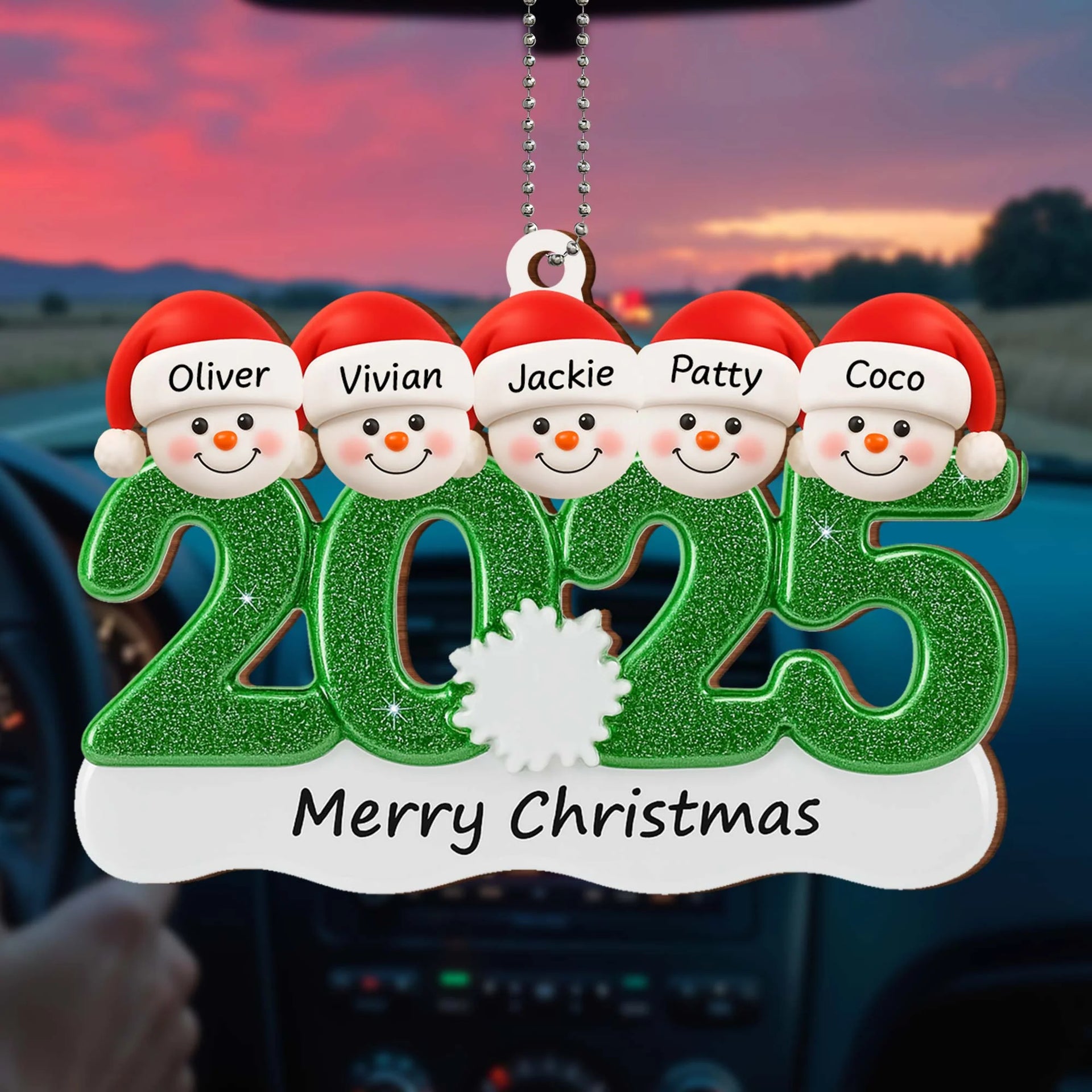 Snowman Family - Custom Wood Ornament, Gift For Family and Friends