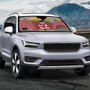 Couple Windshield Sunshade - Custom Love Design Personalized Car Sunshade Gift For Couple