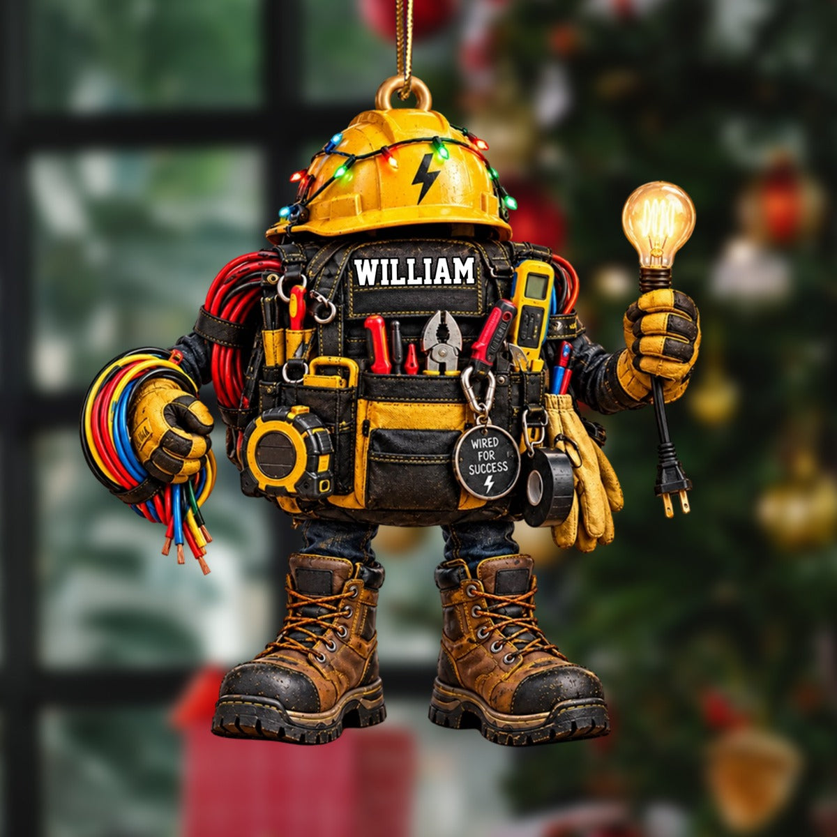 Personalized Electrician Tool Bag Christmas Ornament, Custom Tool Kit Ornament, Gift For Electrician