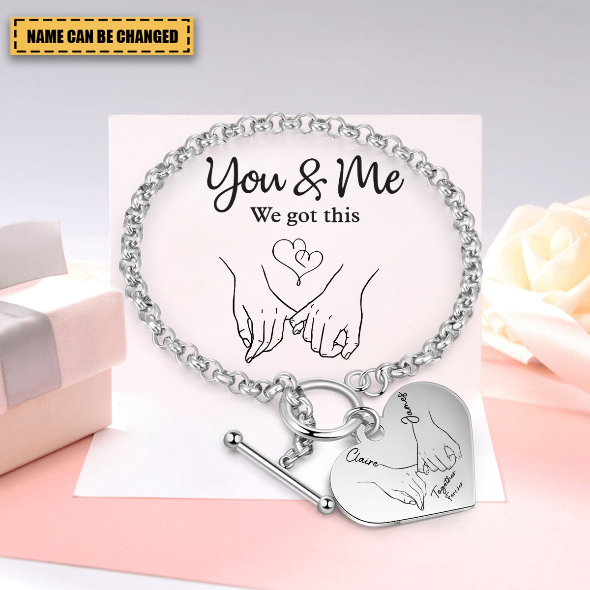 I Love You Forever & Always - Couple Personalized Bracelet