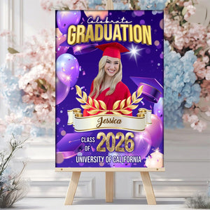 Welcome To Celebration Custom Party Welcome Sign - Personalized Graduation Decoration - Graduation Sign