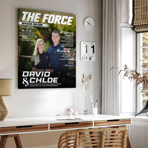 Custom Police Couple Magazine Cover, Law Enforcement Gifts for Couples, Police Anniversary Gift