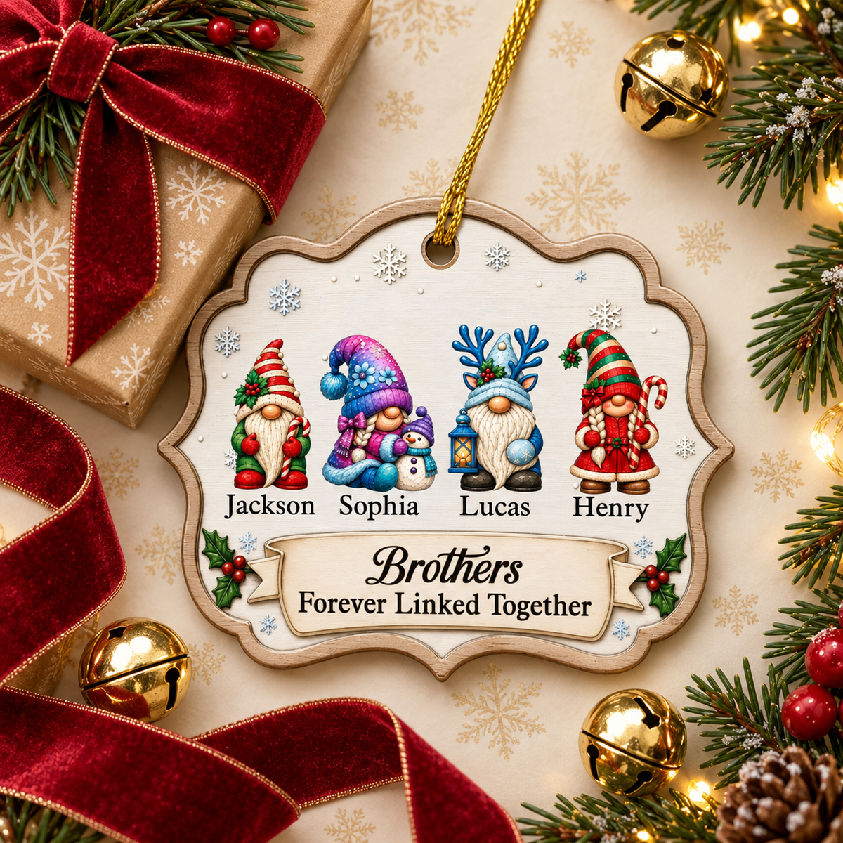 Personalized Family Acrylic Hanging Ornament | Holiday Keepsake