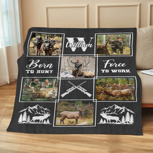 Personalized Elk Hunting Blanket – Custom Elk Hunter Photo Collage, Keepsake Gift or Elk Hunters & Hunting Lovers
