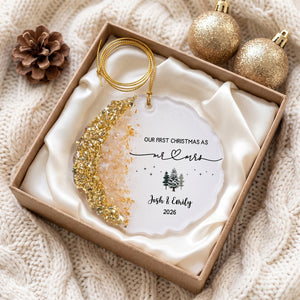 Personalized "Our First Christmas As Mr. & Mrs." Acrylic Hanging Ornament – Wedding & Housewarming Keepsake