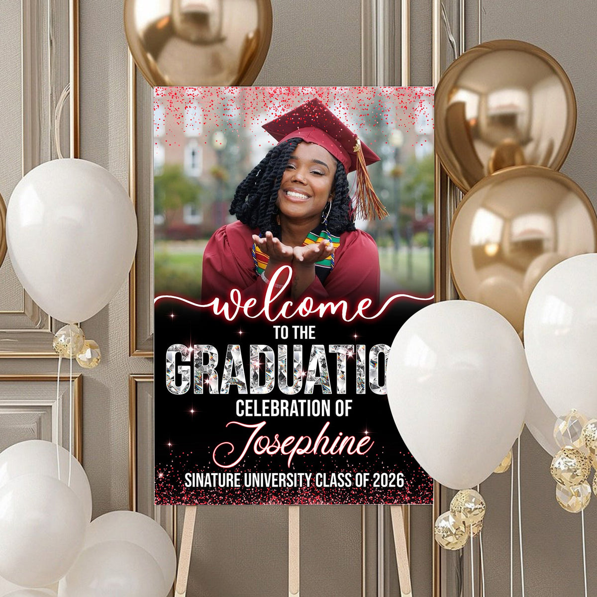 Custom Photo Grad Party Canvas Sign - Personalized Graduation Decoration Canvas