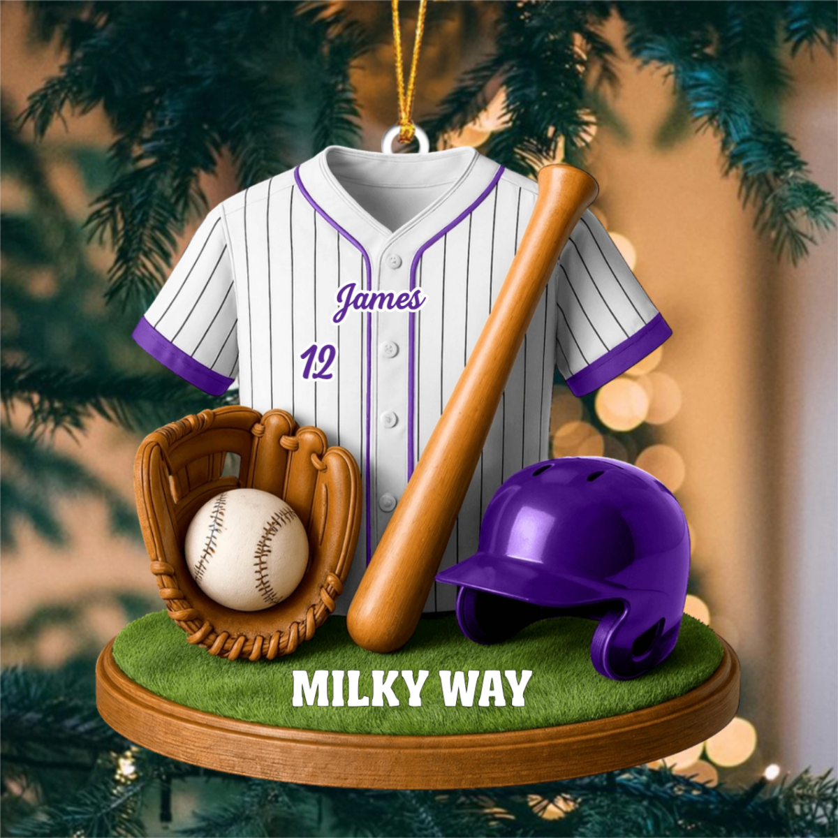 Baseball, Home Decor, Christmas Ornament, Personalized Custom Acrylic Ornament