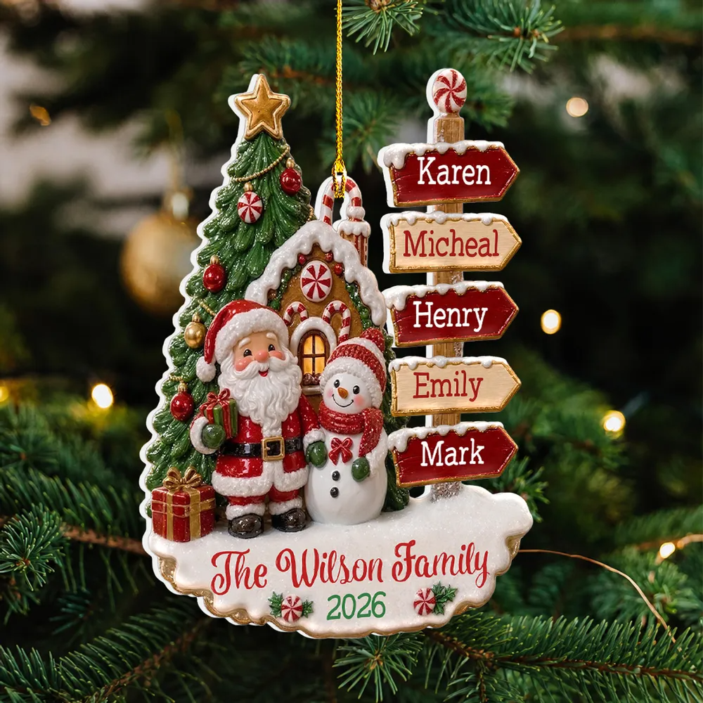 "Family Christmas" – Personalized Acrylic Ornament | Holiday Keepsake For Families