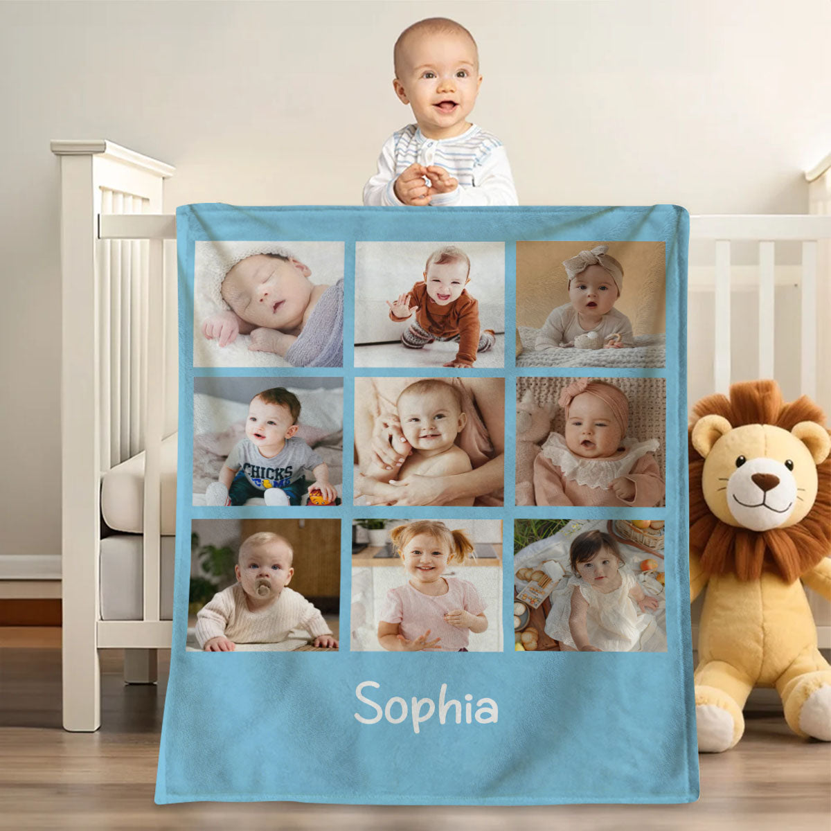 Personalized Photo Collage Blanket , Baby Blanket, Family Blanket