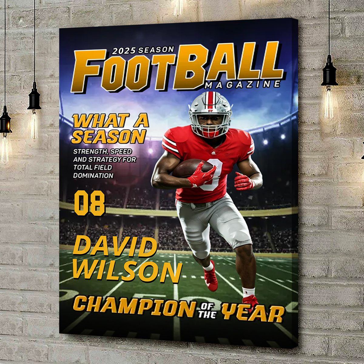 Custom Photo Magazine Cover Personalized American Football Poster Gift for American Football Lovers