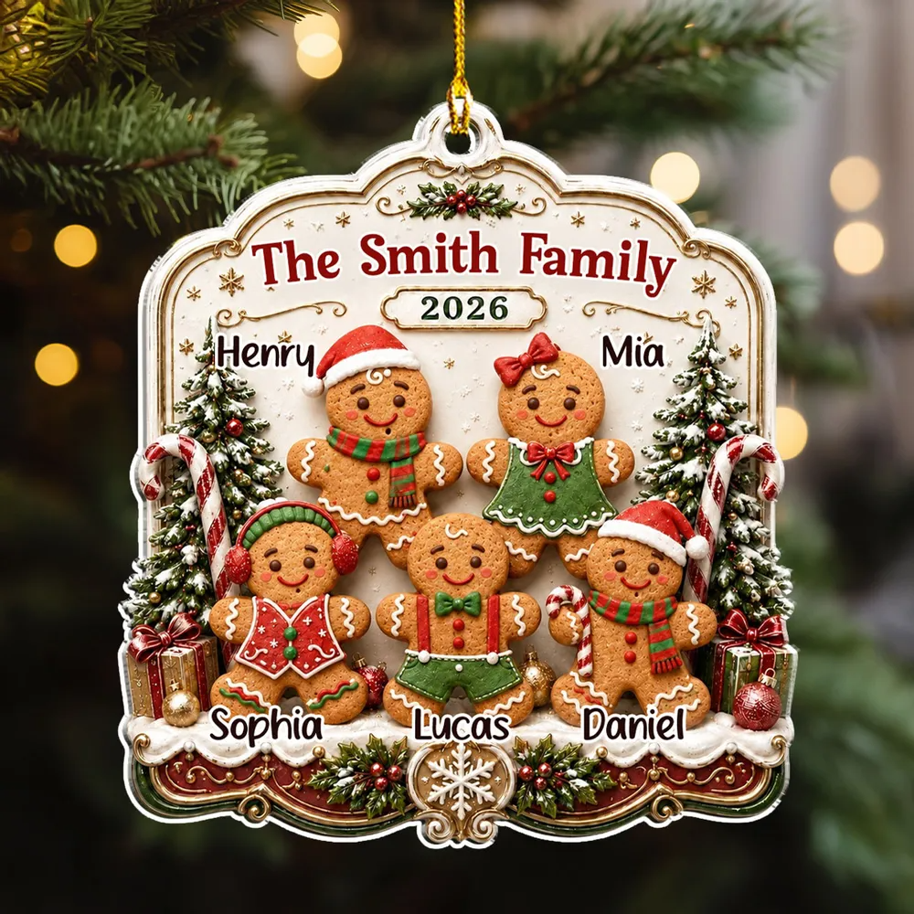 Our Sweet Family – Personalized Acrylic Christmas Ornament | Custom Names Family Keepsake