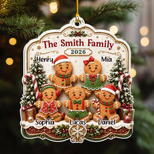 Our Sweet Family – Personalized Acrylic Christmas Ornament | Custom Names Family Keepsake