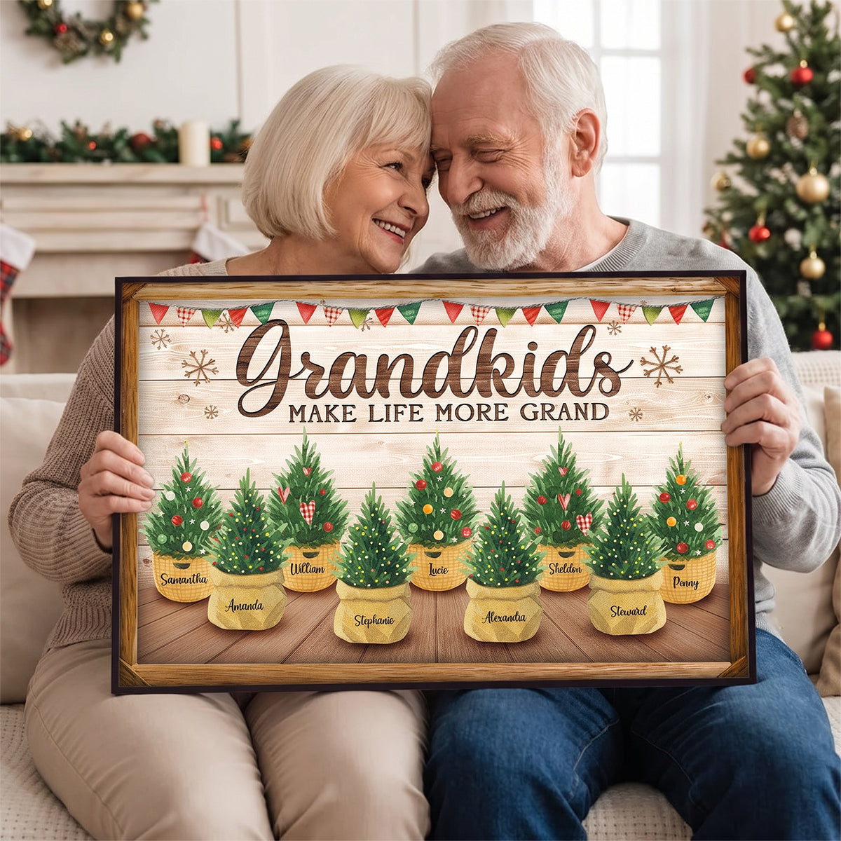 The Greatest Joy Of All – Personalized Horizontal Canvas| Custom Family Keepsake Gift For Grandparents