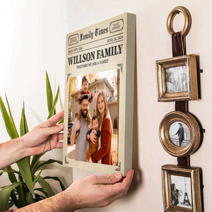 Personalized Newspaper Wall Art, Family Times Magazine Poster Print, Family Photos Canvas