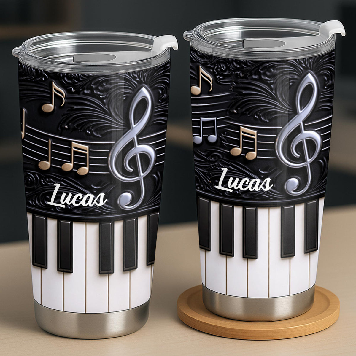 Personalized Life Is Better With Music Tumbler, Gift For Music and Piano lovers