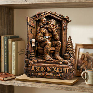 Father's Day Gift For Dad & Husband – Personalized "Just Doing Dad Sh*t" Wooden Plaque
