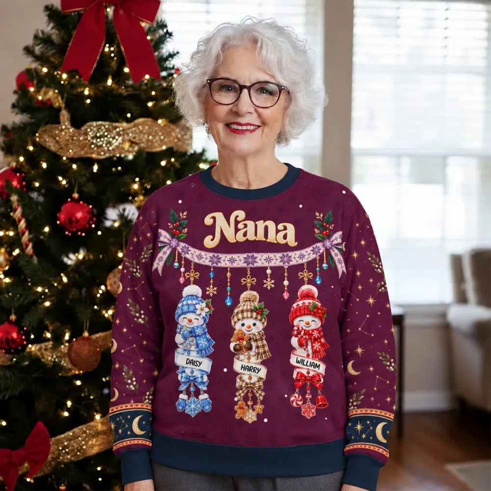 Grandma's Little Snowmen – A Personalized Christmas Sweatshirt Made Just For Her