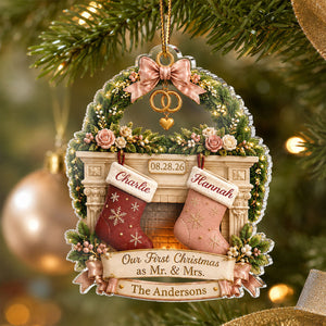 "Our First Christmas As Mr. & Mrs." – Personalized Acrylic Ornament | Christmas Gift For Couples