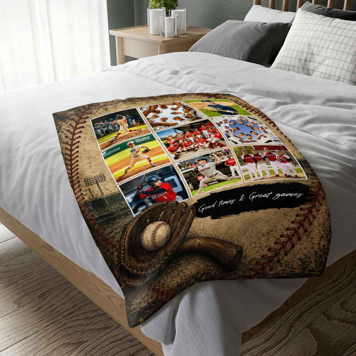 Custom Baseball Photo Blanket – Personalized Gift For Son & Baseball Players | Team Senior Gift