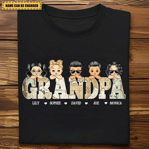 Vintage Map Papa Title - Birthday, Loving Gift For Dad, Father, Papa, Grandpa, Grandfather - Personalized T Shirt