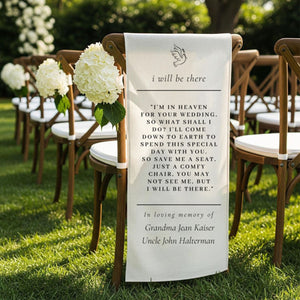 I Will Be There In Loving Memory - Personalized Family Memorial Sign Wedding Chair Sign Banner