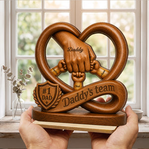 Personalized "Daddy's Dream Team" Wooden Plaque – Father's Day Gift For Dad & Husband