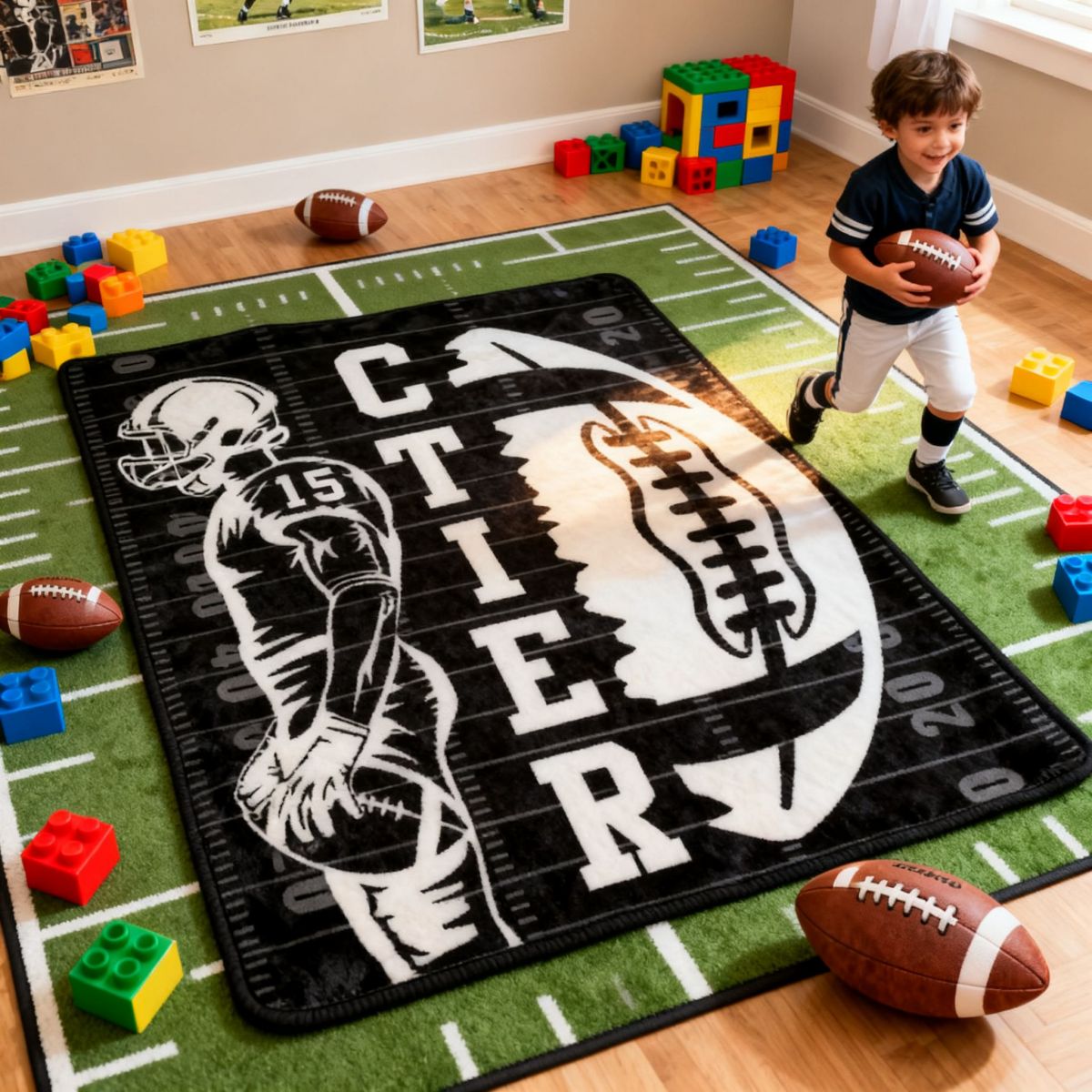 Custom Football Blanket With Name And Number