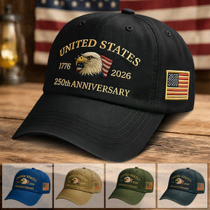 Printed baseball cap, featuring the Logo of the 250th Anniversary of the United States