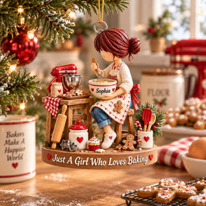 Just a Girl Who Loves Baking - Personalized Baking Lover Ornament, Christmas Kitchen Gift