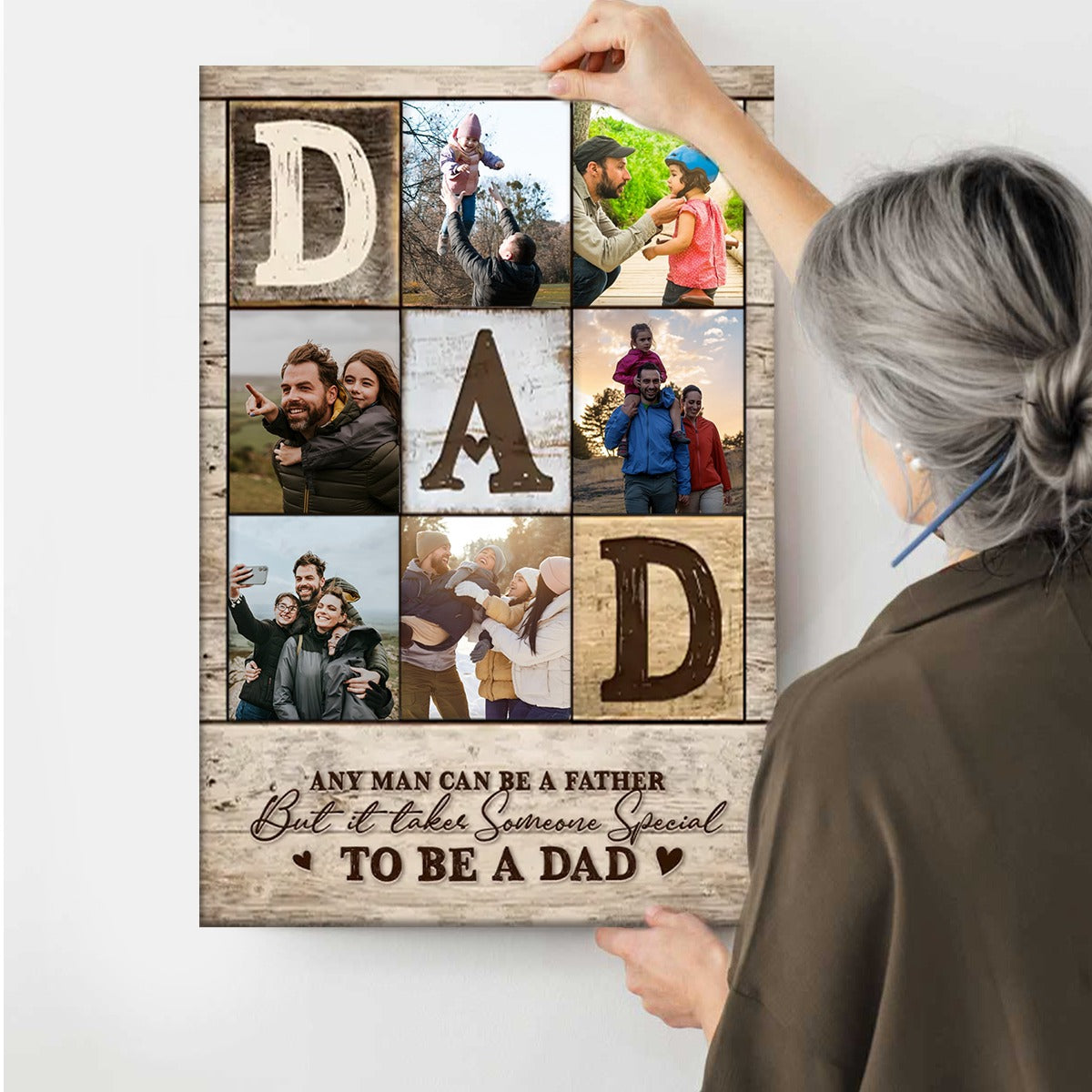 Personalized Dad Photo Collage Canvas Poster, Father’s Day Gifts 2025