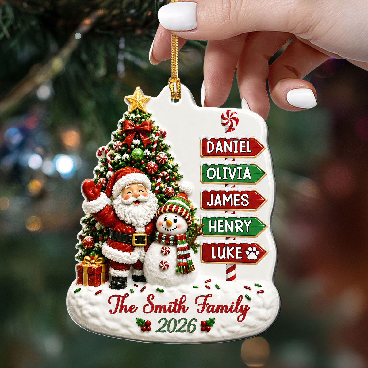 "Together Is The Best Place To Be This Christmas" – Personalized Acrylic Ornament