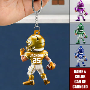 Personalized American Football - Custom Player Uniform Keychain