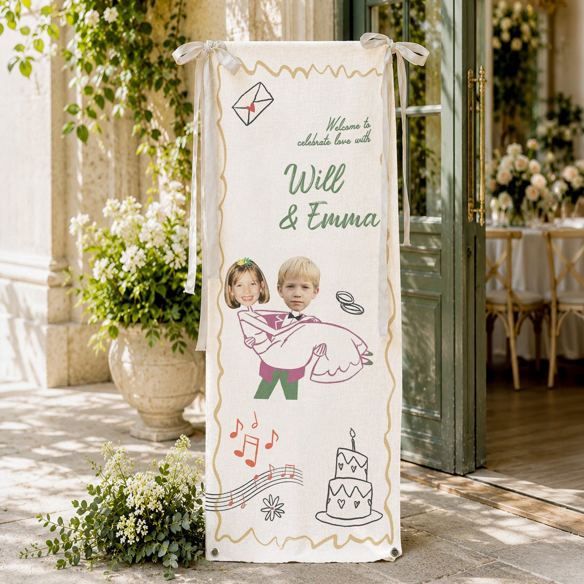 Personalized Wedding Welcome Sign – Custom Couple Photo Decor & Favors