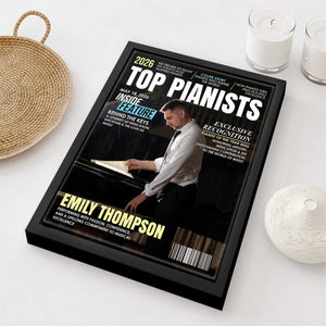 "Top Pianists" Magazine Cover Canvas – Personalized Photo Gift For Pianists | Piano Lover Appreciation Gift