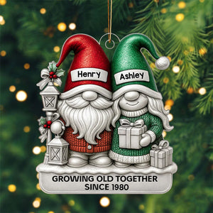 Couple Metallic Effect - Personalized Acrylic Ornament - Christmas Gift for Couple